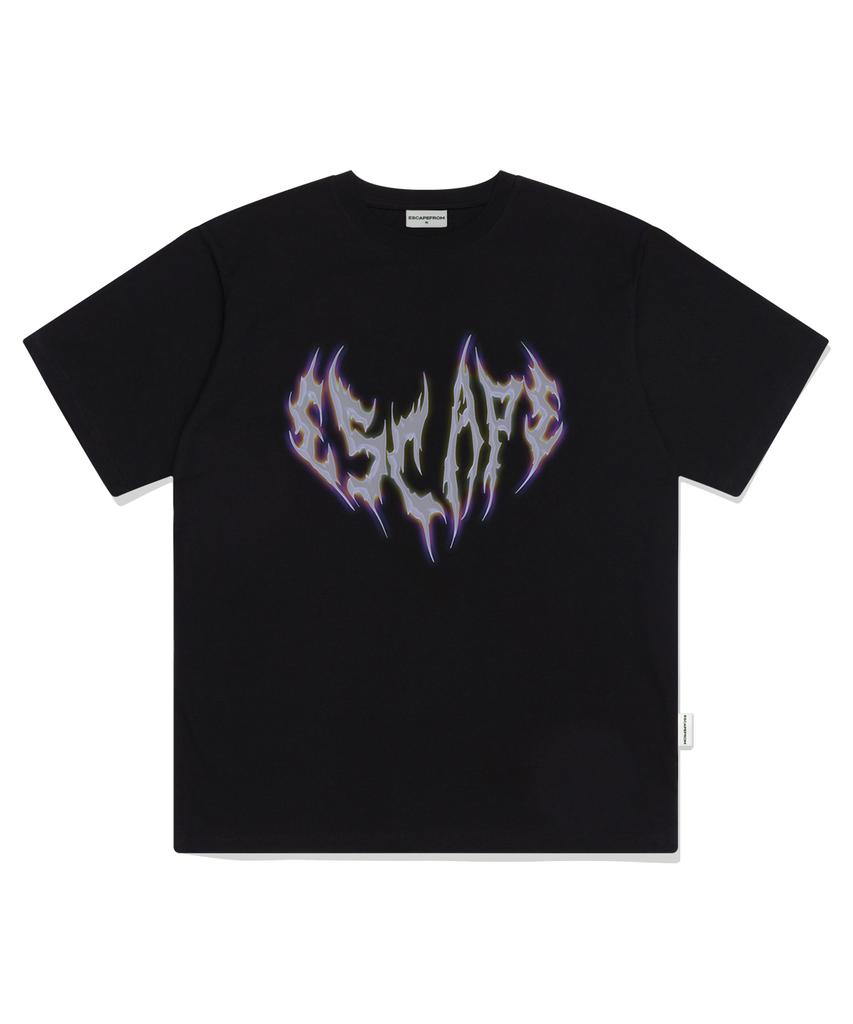 ESCAPEFROM Thorn Logo Print Oversized Short Sleeve T-Shirt Black