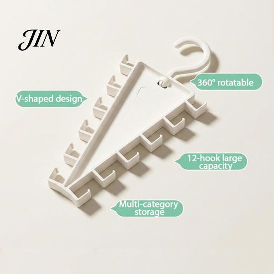Lightweight Clothing Hanger V Shaped Double-Sided Closet Organizer, 360 Degree Rotating Multi-Layer Vertical Hanger, with Storage Organizer