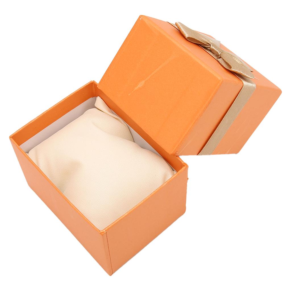 Watch Storage Box Bowknot Watch Case Watch Gift Box for Christmas Anniversary BirthdayOrange