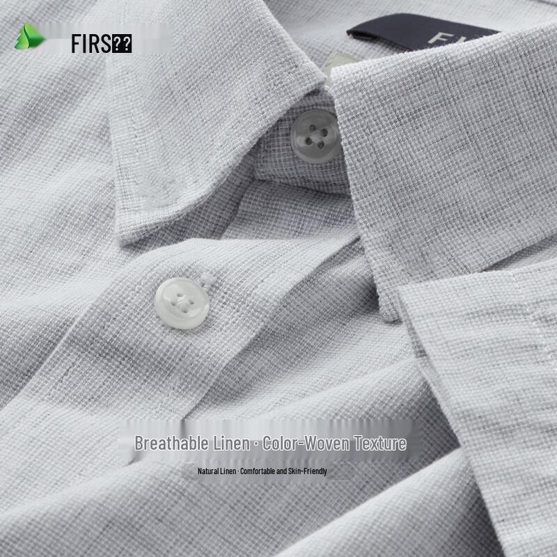 Shanshan Men s Breathable Linen Short-Sleeve Shirt 40