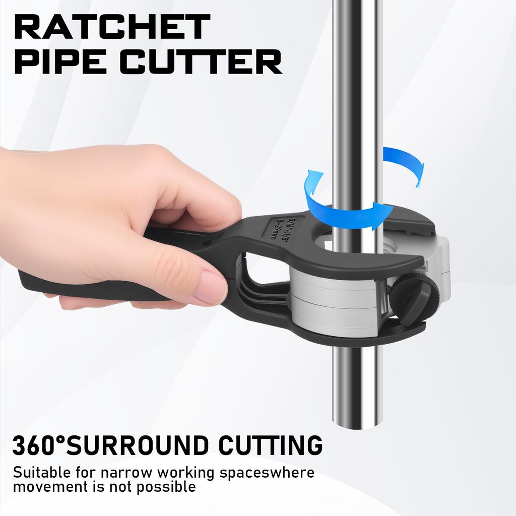 Ratsche Rohrabschneider Zinklegierung Set für 8-29 mm Edelstahl Kupfer Kunststoff Aluminiumrohr mit 3 Ersatzschneidrädern