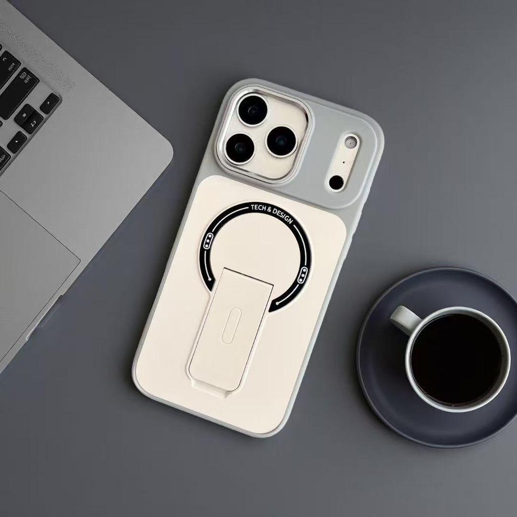 3D Invisible Magnetic Stand Case: Frosted, Drop-proof for Apple iPhone 16 & 17 ProMax