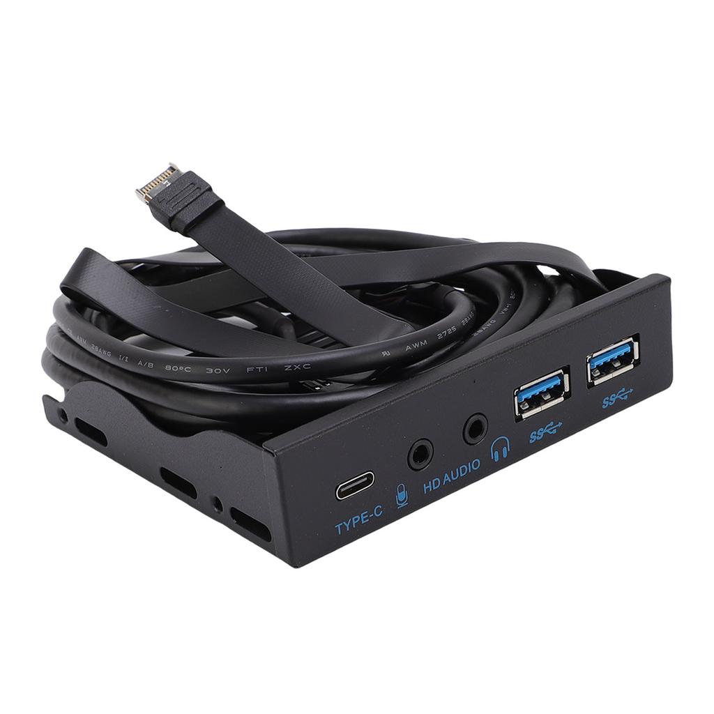 USB Front Panel Hub 3.2 Floppy Drive Bit 10Gbps 3.5in 19pin To USB3.0 2 USB3.0 TYPE C HD Sound for PC Computer