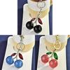 Cherry Keychain Bag Charm With Metallic Electroplating For Fashionable Car Accessories