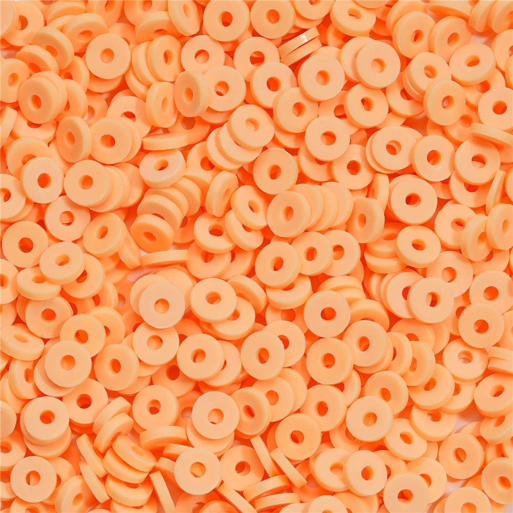 350pcs 6mm Flat Round Polymer Clay Beads Loose Spacer Beads for Jewelry Making DIY Needlework Bracelet Necklace Accessories