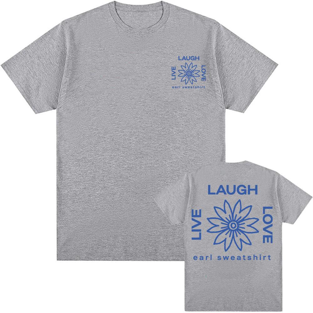 LLL BLUME SCHWARZES TEE Earl Sweatshirt Live Lachen Lieben T-Shirt Kurzarm Baumwolle Herren T-Shirts Grafikdruck Kleidung Männlich