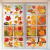 Herbst-Motto-Partyartikel 6 Stück Fenstersticker, Kürbis Ahornblatt Herbst Thanksgiving Sticker Dekorative Aufkleber, Klebstofffreie Abziehbilder für Zuhause Büro
