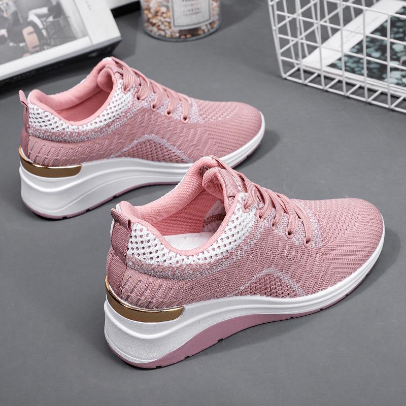 Adidași casual de damă cu plasă respirabilă care măresc înălțimea și au talpă groasă