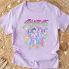 Popular Cartoon Print Women T-Shirt Cartoon Design Casual Harajuku Style T-shirts Girls Round Neck Short Sleeved Top Fans Gifts
