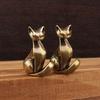 Delicate Cast Bronze Cats Figurine Fashionable Cats Sculpture Ornament Decorative Item For Coffee Table Bedsides Cabinet