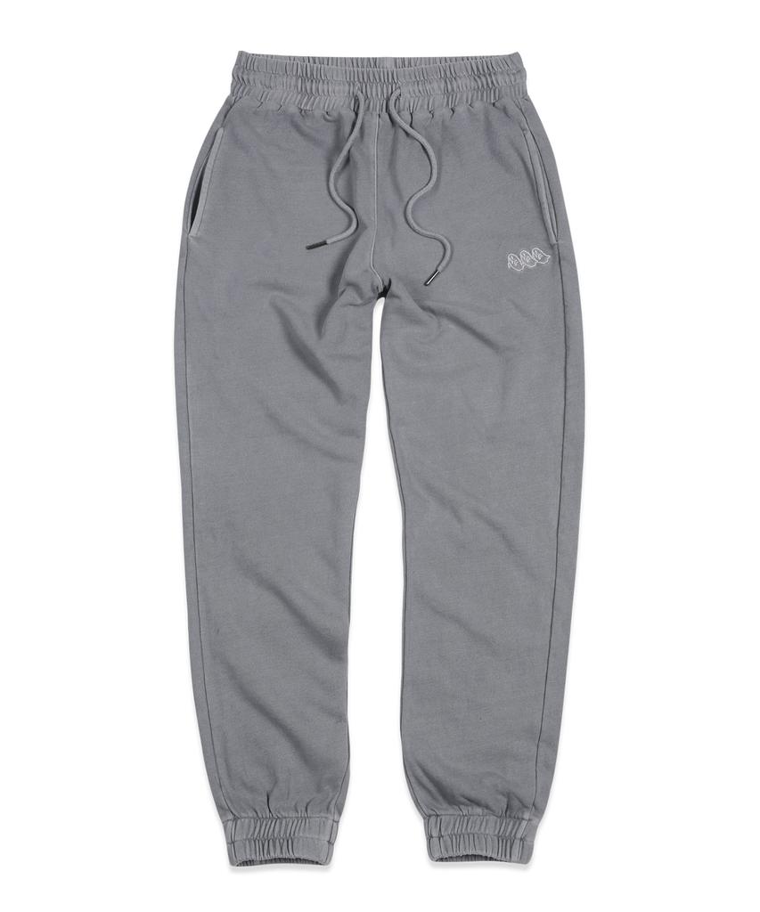 MOZMOZ Pigment Ghost Embroidery Training Big Size Jogger Pants Gray