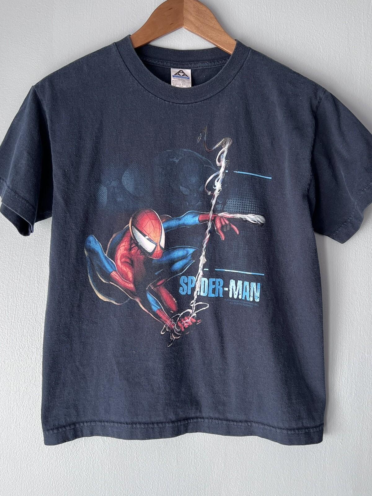 VTG Spiderman T-Shirt Youth Large Kids Graphic Print 3D Movie Promo AAA Alstyle L