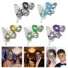 2Pcs Glittering Metal Butterfly Face Mask Fashionable Costume Accessory Halloween And Costume Face Covering For Adults