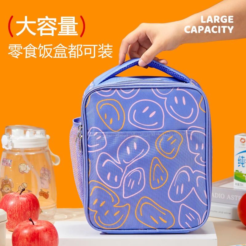 Insulated Lunch Bag Students With Gradient Print Foil Lining Foldable Design 7L Capacity Handheld Style