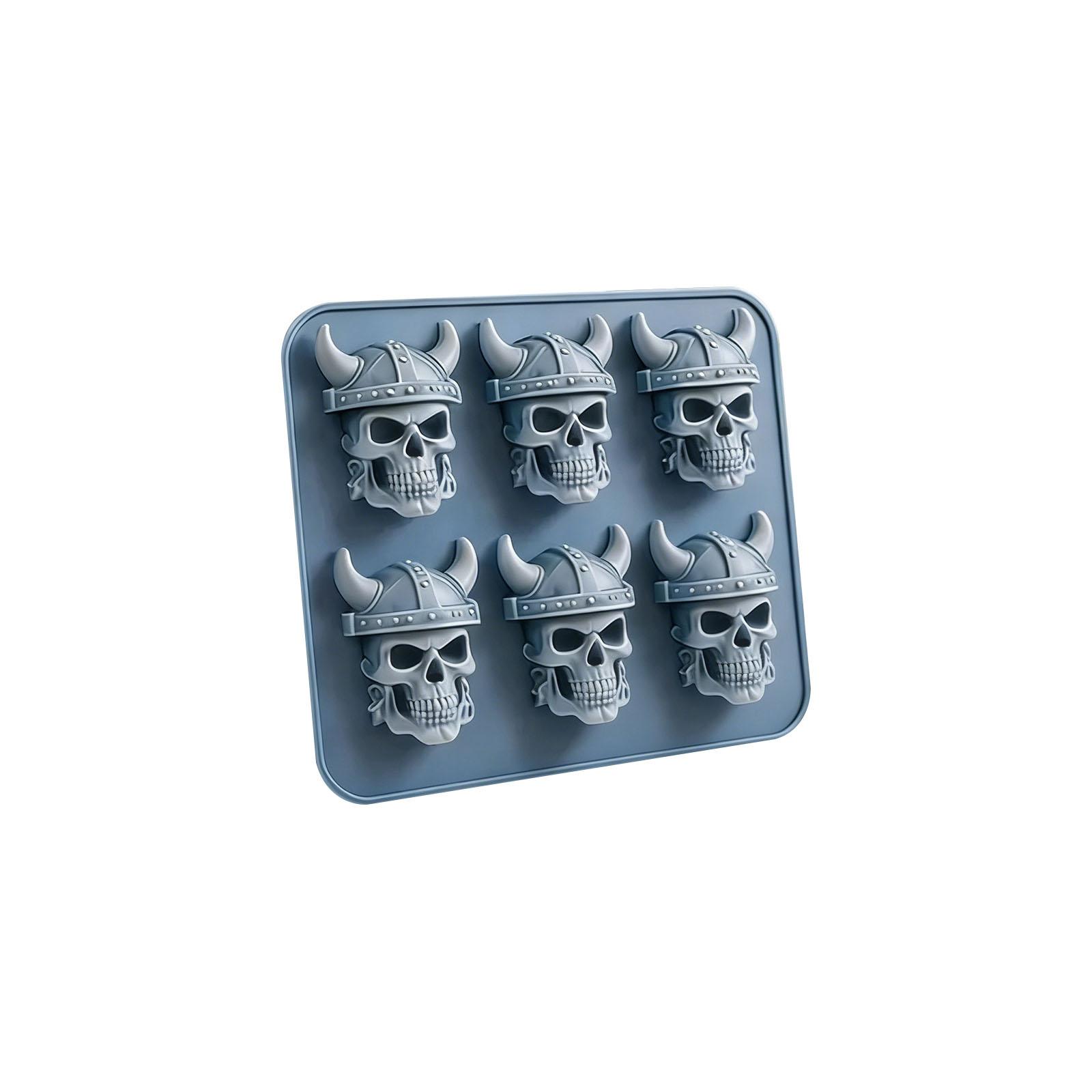 

3D Mold Silicone Tray - Makes 6 Large Horned Shaped Ice For Whiskey, Cocktails, And Novelty Drinks One Size синий