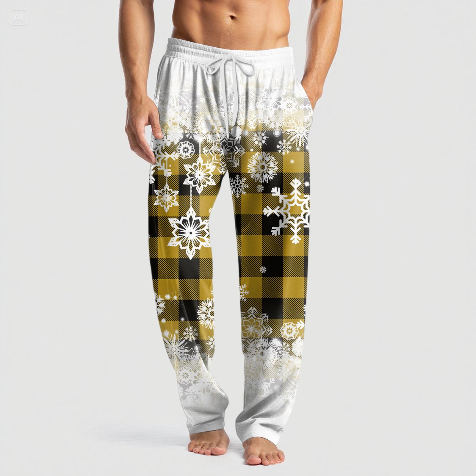 

Мужские вязаные модные брюки с принтом, карманами, повседневные, пижамные M