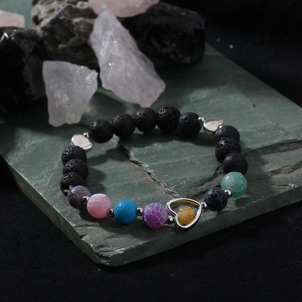 

Красочный браслет из натурального камня с бусинами для йоги и спорта – европейский и американский модный аксессуар