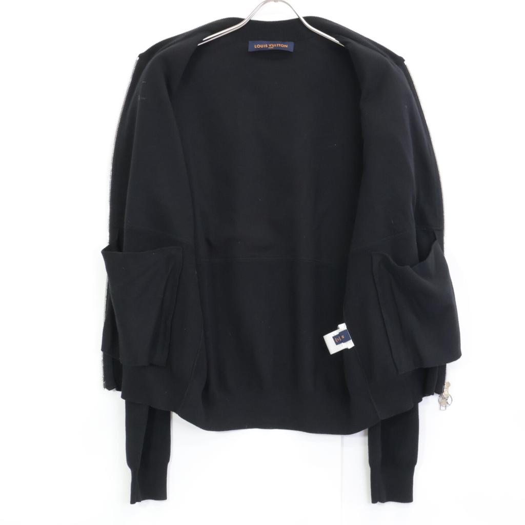 LOUIS VUITTON Domestic genuine HEN08WF96 lambskin suede cotton knit zip-up Jacket M blackUsed