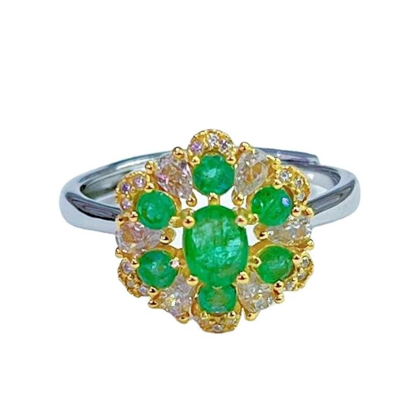 

Кольца SACE GEMS 4*5 мм с натуральным изумрудом для женщин, стерлинговое серебро 925 пробы, свадебная вечеринка, ювелирные украшения, подарок на фестиваль Open зелёный