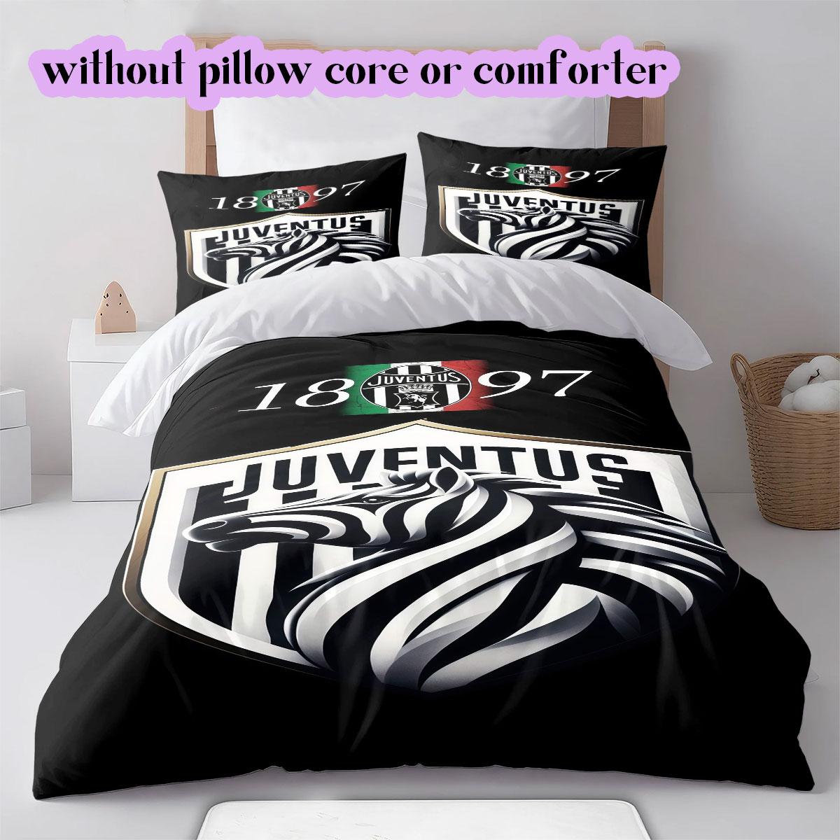 

Juventus FC Pattern Bedding,Quilt Set Quilt Cover Pillowcase Home Birthday Gift (1*duvet cover+2*pillowcase,without core) 200x200cm