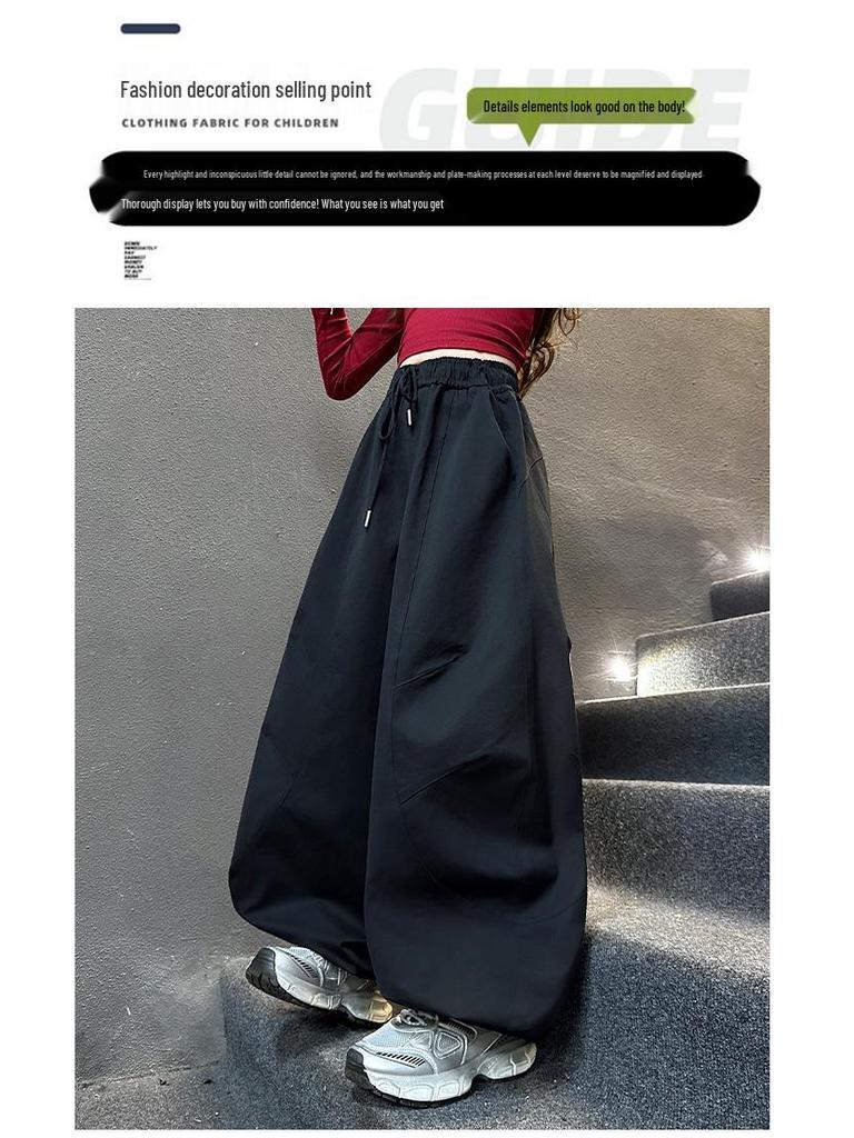 2025 Neue Frühling & Herbst Koreanische Weitbeinige Lässige Sporthosen für Große Mädchen