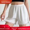 Pantalones Cortos de Seguridad Antiexposición de Tres Cuartos con Adorno de Encaje para Mujer - Ropa de Verano, Dobladillo Antideslizante, Ligeros, para Casa y Pijama