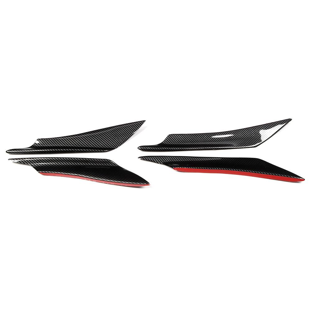 4PcsSet Universal Carbon Fiber Style Car Front Bumper Canards Splitter Fins Deflector