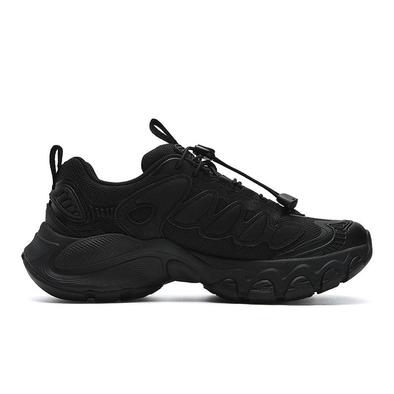 FILA TRUFFLE Cushioning Abrasion Resistant Lightweight Height Increasing Low top Chunky Sneakers Women's Black F12W611104FBK