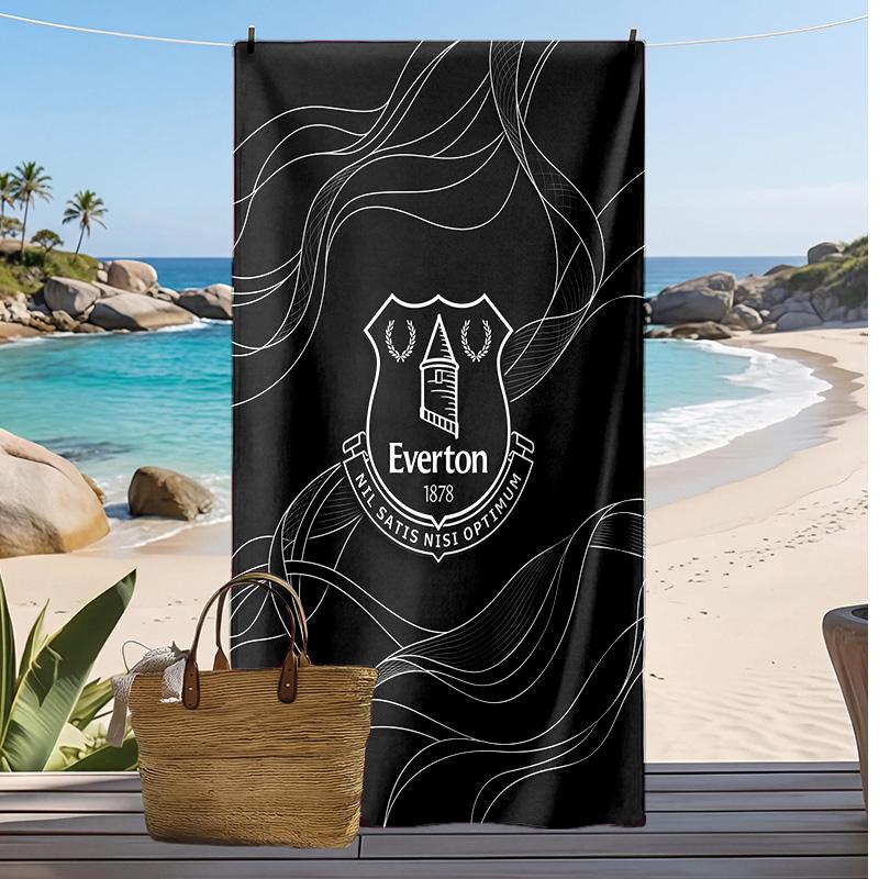 Asciugamano da Spiaggia con Stampa del Football Club Everton, Asciugamano Grande Morbido ad Asciugatura Rapida per Spiaggia Campeggio Nuoto