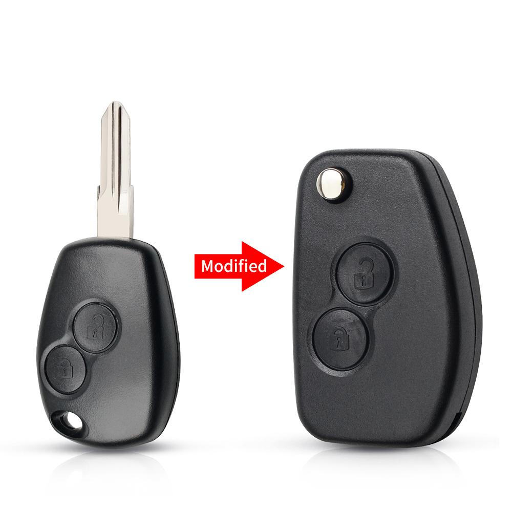 Modified Flip Car Key Shell 2 Buttons For Renault Duster Logan Fluence Clio Kangoo Sandero Espace Vac102/Ne72 Blade