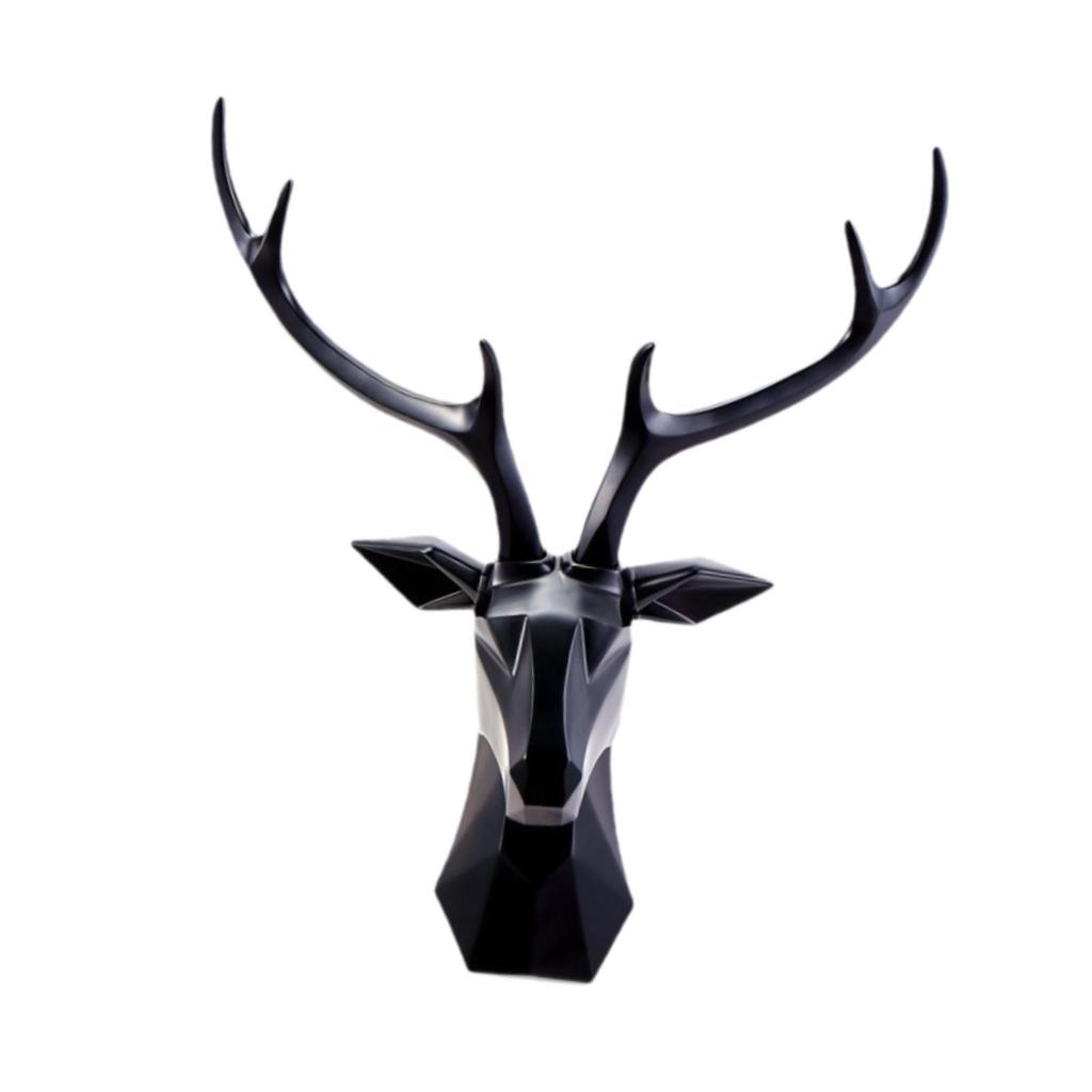 3D Hirschkopf Dekoration Wanddeko Geometrische Skulptur für Zuhause