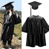 1 Set Unisex Children Graduation Robe Hat Set Front Zipper Loose Tassel Year Tag Pupil Kindergarten Graduation Ceremony Gown Cap Tassel Set