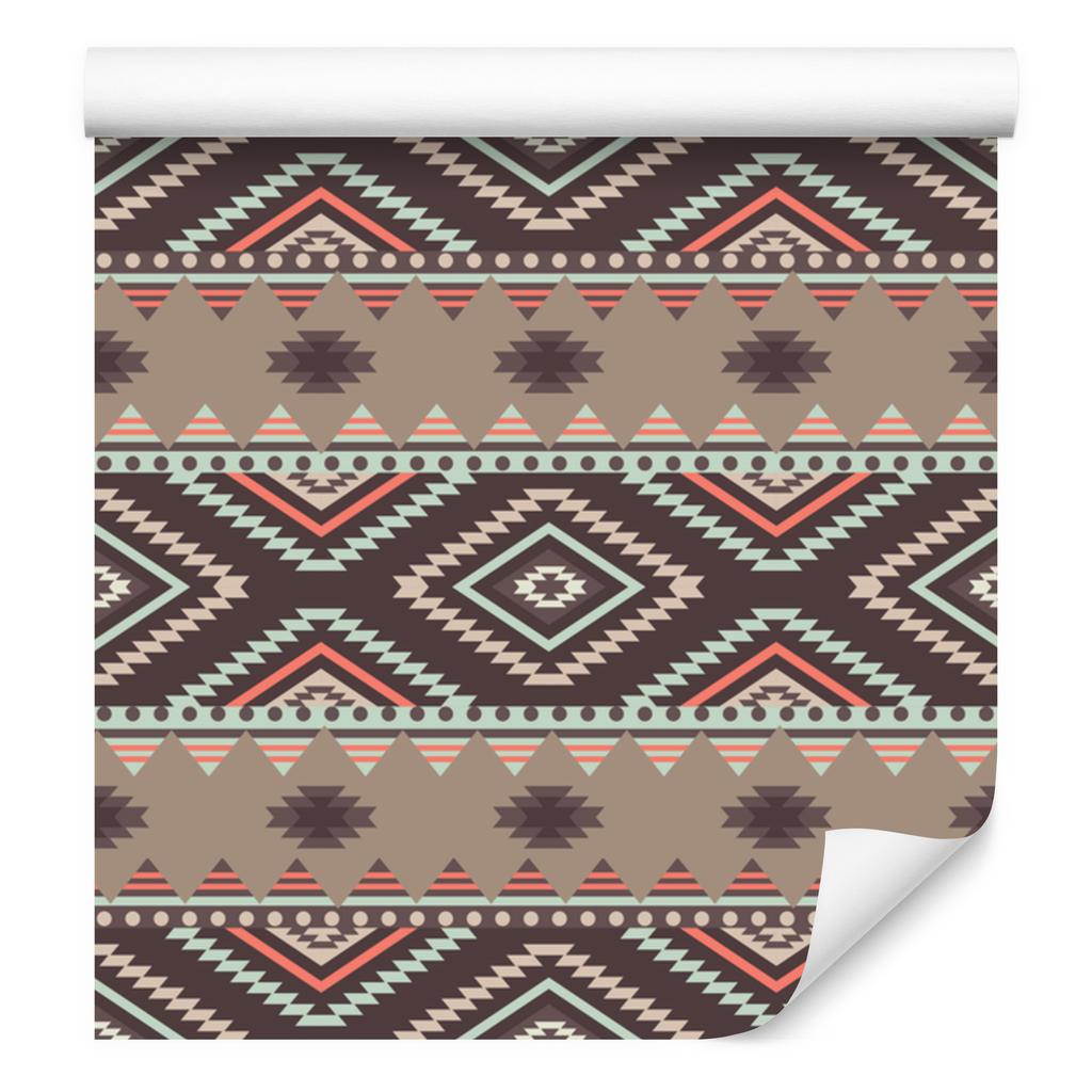 Wallpaper Ethnic Pattern Beige and Gray 50x1000
