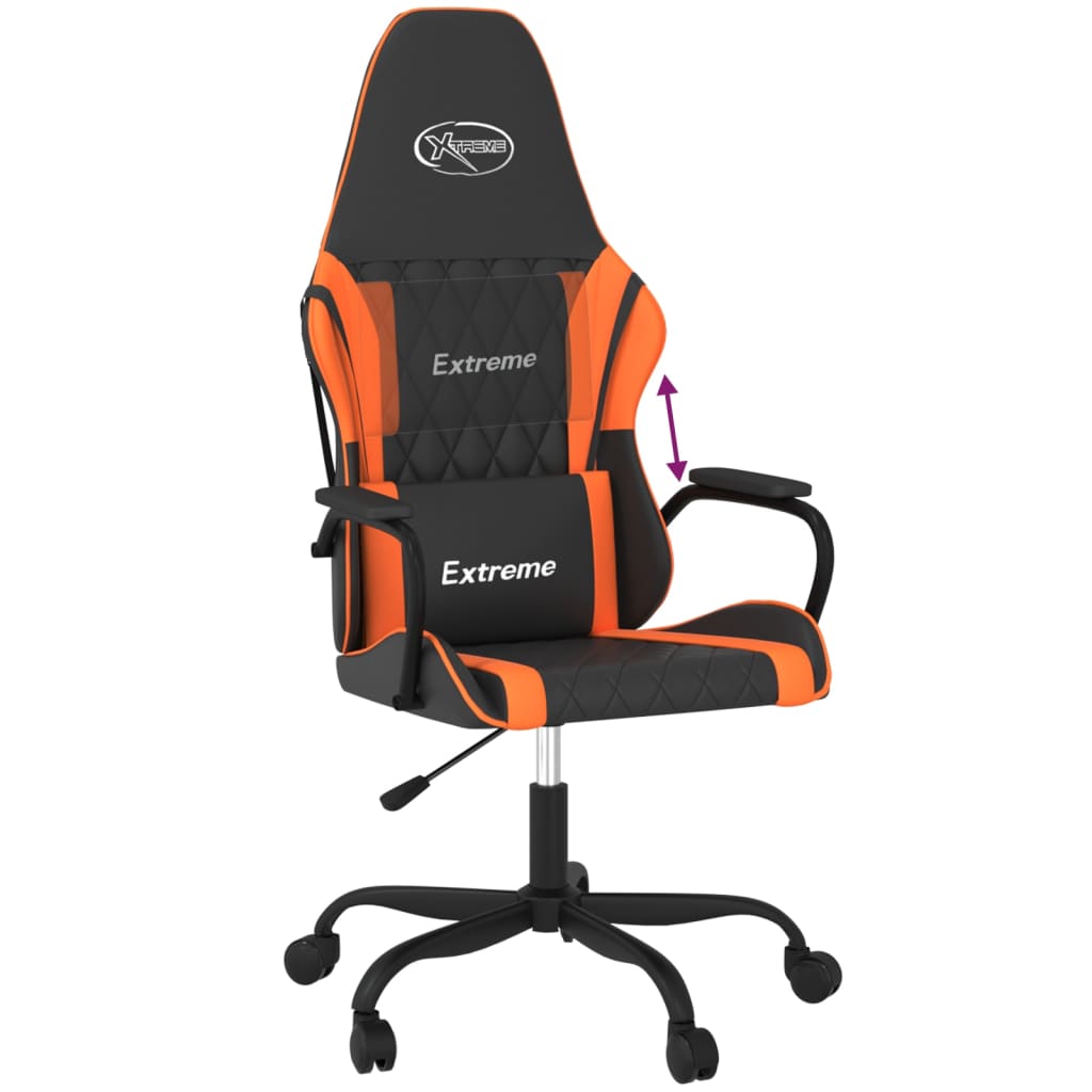 Gaming Chair Black and Orange Artificial Leather