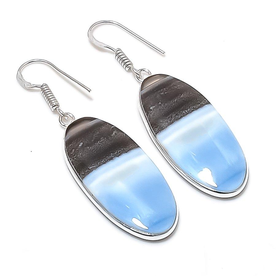 Natural Owhyee Opal Gemstone 925 Sterling Silver Jewelry Earring 2.13" AEE-10712
