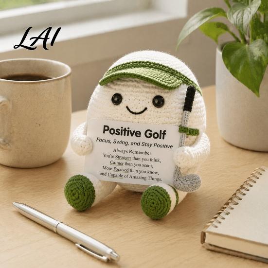 Cute Knitted Ornament for Athletes Positive Sports Ball Plush Emotional Support Doll
