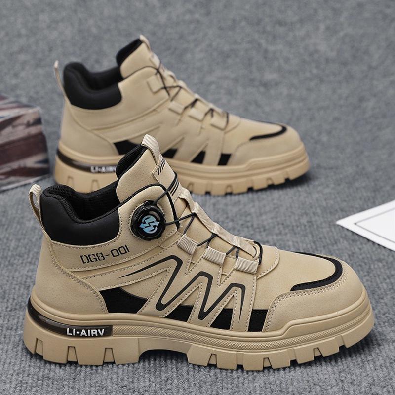 

Rhubarb Martin boots men s autumn 2024 new high-top tooling boots British style men s platform leather shoes winter 44