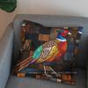 2D Stained Glass Pheasant-Patterned Decorative Pillow Pattern Cushion Cover Suitable For Sofa Bedroom Car Pillow Cover