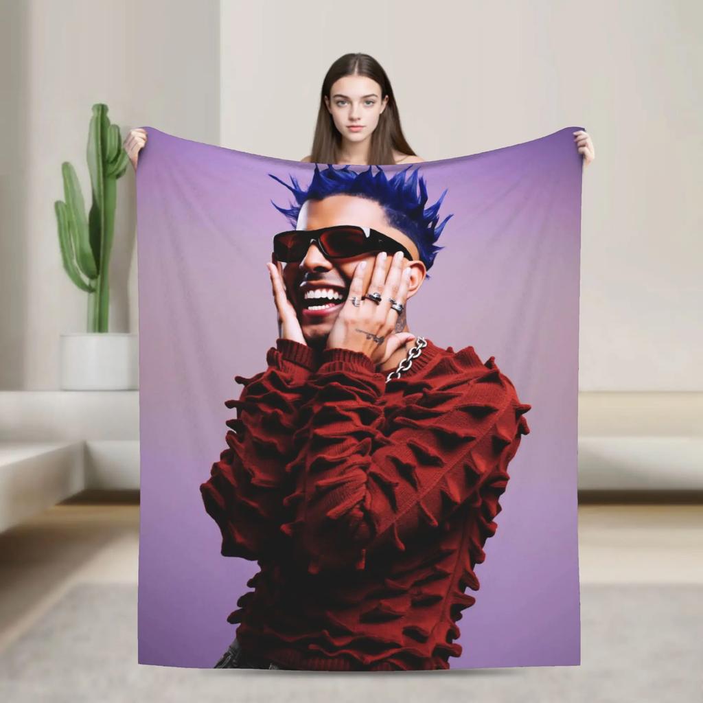 Rauw Alejandro Flannel Throw Blanket for Kids and Adults Soft Warm Bedspread for Couch or Bed Quality Gift