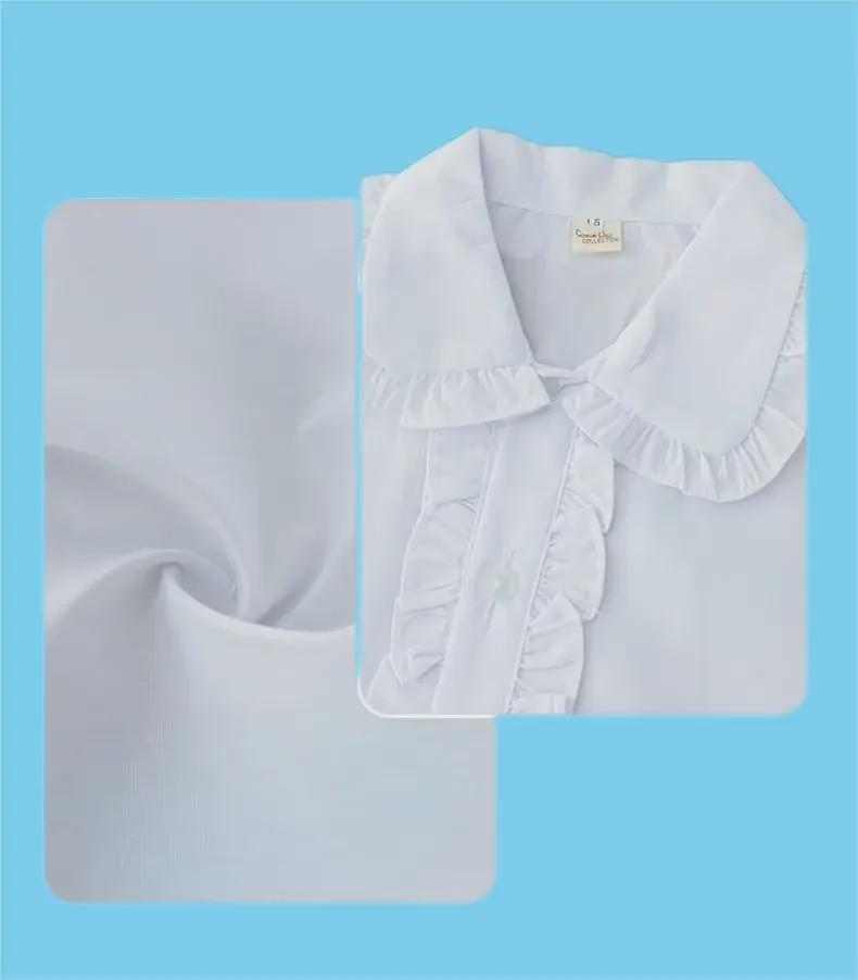 Kids' Anti-Wrinkle Non-Shrink Short-Sleeve Shirts: Boys' White, Girls' White, Unisex Blue - Ideal for School Uniforms