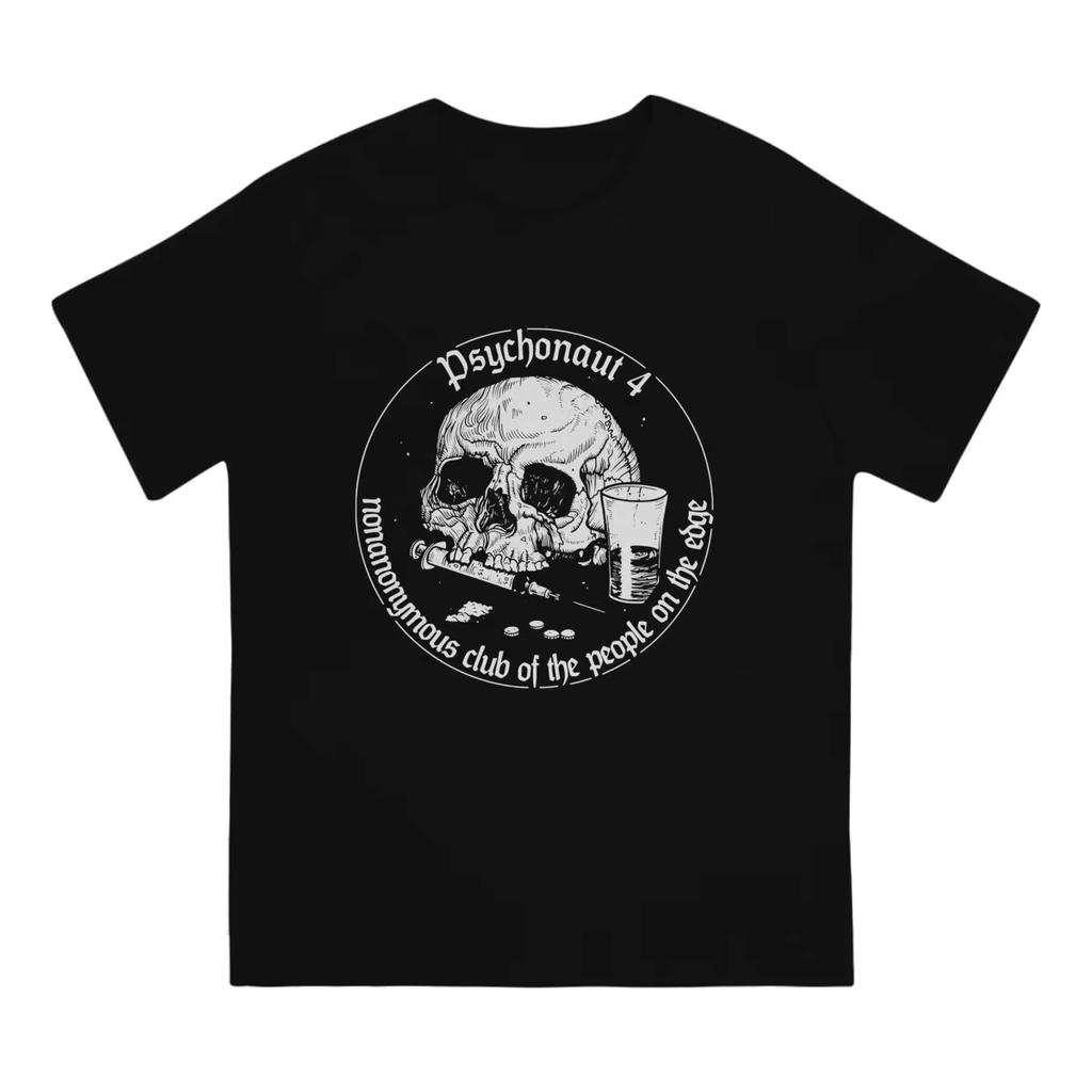 Psychonaut 4 P4 T Shirt Logo Distinctive Original Streetwear Streetwear Loose Casual Vintage  Crew Neck Breathablee Top