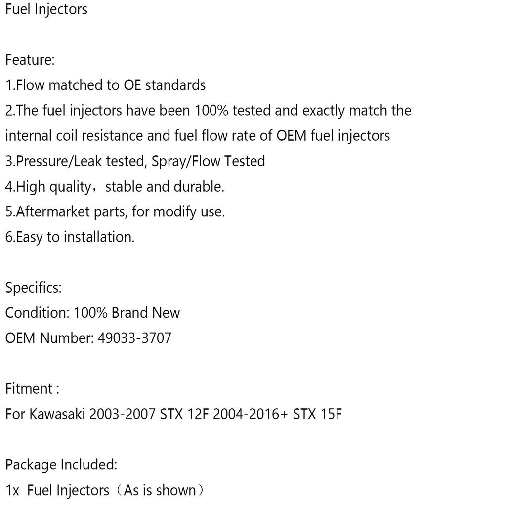 49033-3707 Kraftstoffinjektoren für Kawasaki 2003-2007 STX 12F 2004-2016+ STX 15F