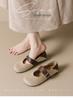 Wei Wei Retro Leopard Print Mary Jane Flats for Women