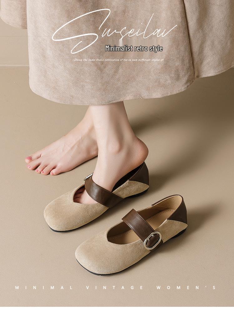 Wei Wei Retro Leopard Print Mary Jane Flats for Women