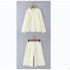 Zbzr New Fall Women's Clothing Fashion Style Loose Round Neck Long Sleeves Knitted Pullover Sweater + Knitted Middle Pants Suit