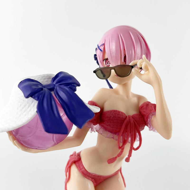 Rem Ram Swimsuit Figure ReZero Anime Life Model Ornament Toy Gift