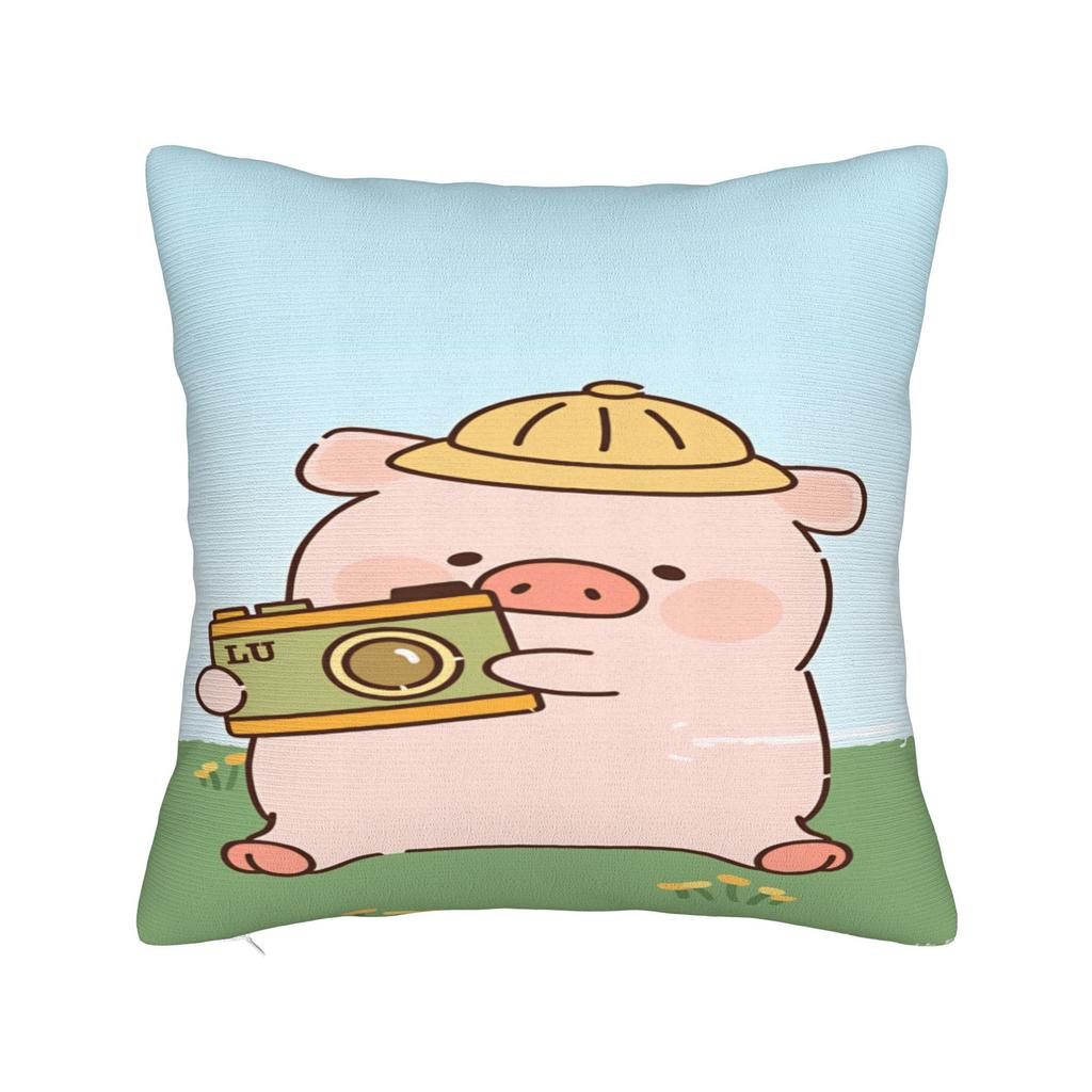 L-Lulu Pig Pillow Cover Kawaii Pillow Case For Office Car Home Decor Print Cushion Cover Gift