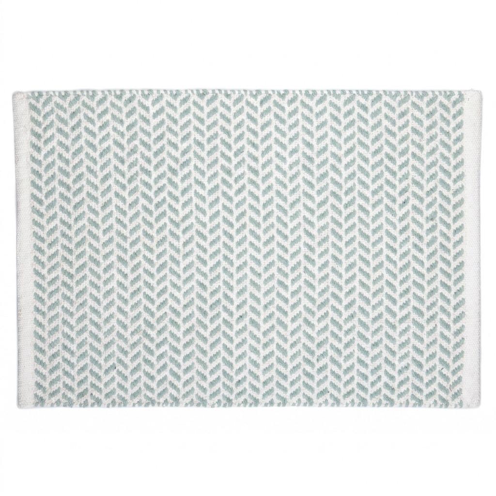 50x70cm Handwoven Cotton Doormat, Coastal Striped Entrance Mat, Non-Slip Machine Washable Absorbent Floor Rug for Kitchen Bathroom Balcony Hallway