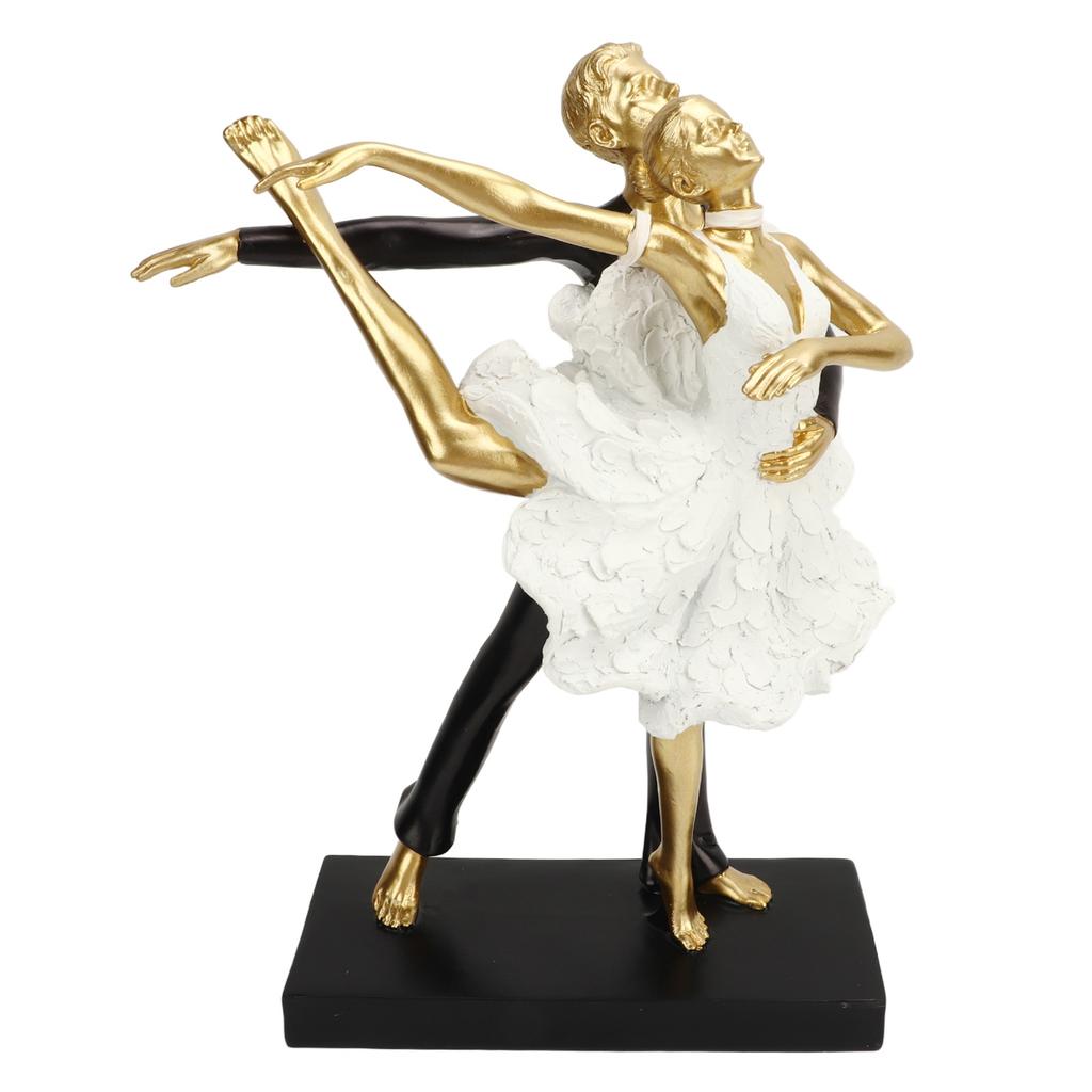 Romantic Couple Dancing Sculpture Decoration Resin Elegant Couple Ballet Dancer Statue Figurine