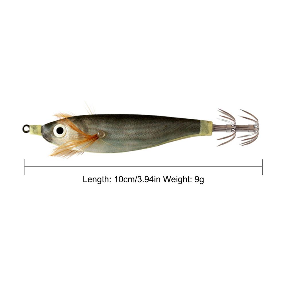 Squid Jig Návnada Světelná rybářská návnada Dřevěné Krevety Rybářské náčiní Simulace Squid Hook Fluorescenční rybářské návnady Tvrdé návnady